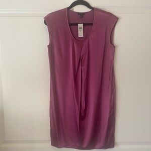 Ann Taylor silk dress in beautiful rich raspberry color - pockets too